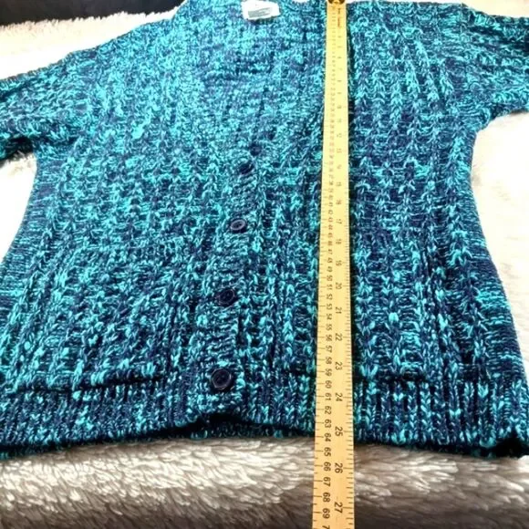 Here's A Hug Button Down V-Neck Cardigan/Sweater Vintage 2 Pockets. Woman Medium - Picture 8 of 10